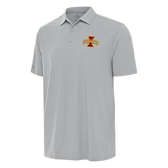 Men's Antigua Gray Iowa State Cyclones Era Polo