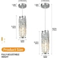 thumbnail image 3 of ZXNYH 3 Light Chrome Pendant Lighting Modern Pendant Light, Mini Crystal Chandeliers,Adjustable Pendant Light Fixture for Kitchen Island Dinning Room Bedroom (Chrome 3-Light), 3 of 8