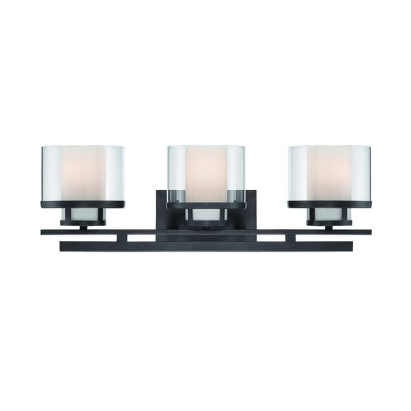 Designers Fountain 86103-BBR 24.25in Fusion 3-Light Bathroom Vanity Light Fixture, Biscayne Bronze