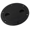 thumbnail image 4 of 3x Black Marine Boat Yacht Round Deck Access Plate 4" Hardware Fits 4 Inch ID Hole, 4 of 7