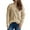 Khaki, variant on HAiming Women's Cable Knitted Sweaters Long Sleeve V Neck Soft Pullover Tops Fall Winter Trendy Casual Loose Jumper