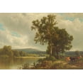 thumbnail image 2 of Hart, William 32x23 Black Ornate Wood Framed with Double Matting Museum Art Print Titled - Scene at Napanoch, 2 of 4