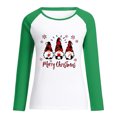 thumbnail image 5 of RKSTN Chandail en Molleton pour Femmes Noël Col Rond Père Noël Imprimé Chandail en Molleton Manches Longues Pactchwork Blouse Régulière, 5 of 5
