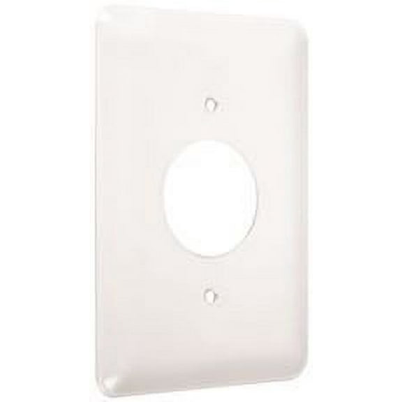 TAYMAC® MAXI METAL SINGLE RECEPTACLE 1.4 IN. HOLE WALLPLATE, SMOOTH WHITE per 31 Each