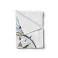 thumbnail image 2 of Compass Soft Flannel Fleece Blanket, Watercolor Marine Life Theme Seashell Compass Voyaging Vibrant Color Print, Cozy Plush for Indoor and Outdoor Use, 70" x 90", Navy Blue Eggshell, by Ambesonne, 2 of 5