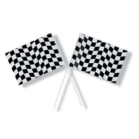 Party Central Club Pack of 48 Black and White Checkered Race Track Flag Party Decorations 9.25"
