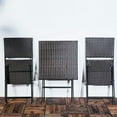 thumbnail image 4 of 3 Piece Patio Furniture Sets, Folding Bistro Wicker Set, All Weather Resistant Foldable Table and Chairs, Espresso Brown, 4 of 8