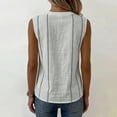 thumbnail image 4 of ClodeEU Women's Henley V Neck Sleeveless Tank Top,Casual Loose Fit Solid Color Blouse with Button for Summer Gray,Women's Plus L, 4 of 6