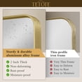 thumbnail image 2 of TETOTE 42x36 Inch Gold Mirror for Bathroom, Brushed Metal Frame Vanity Mirror, Brass Gold Rectangle Modern Decorative Wall Mirrors for Entryway Shatterproof (Horizontal/Vertical), 2 of 8
