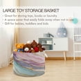 thumbnail image 5 of Round Toy Storage Basket Foldable Storage Basket for Home Decor Laundry Basket20" x 14" Colorful Beautiful Marble Veins, 5 of 6