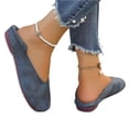 thumbnail image 7 of HTHLVMD Closed Toe Slip-On Shoes, Comfortable Everyday Footwear, Flat Shoes for Women Slip On Comfortable Walking Ballerina Shoes Ladies Cute Ballet Flats Pumps Low Wedge Dolly Shoes, Navy 8, 7 of 7