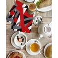 thumbnail image 4 of Red Black Geometric Kitchen Dish Towels for Drying Dishes Set of 3, Modern Art Abstract Grey Line Waffle Weave Microfiber Hand Tea Bathroom Towels Quick Dry & Absorbent Towel 15.7x23.6, 4 of 7