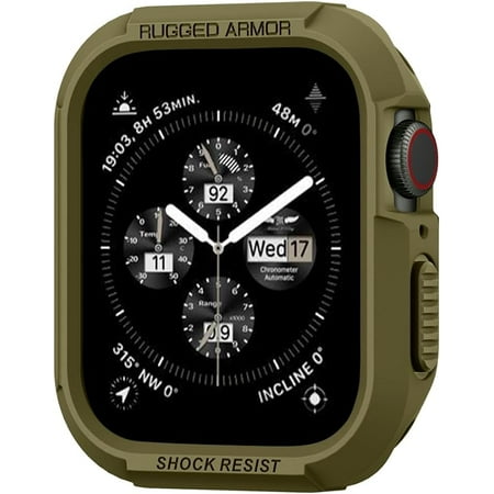 Spigen Rugged Armor Protector Designed for Apple Watch Case Series 9/8/SE2/7/6/SE/5/4 41mm/40mm - Olive Green