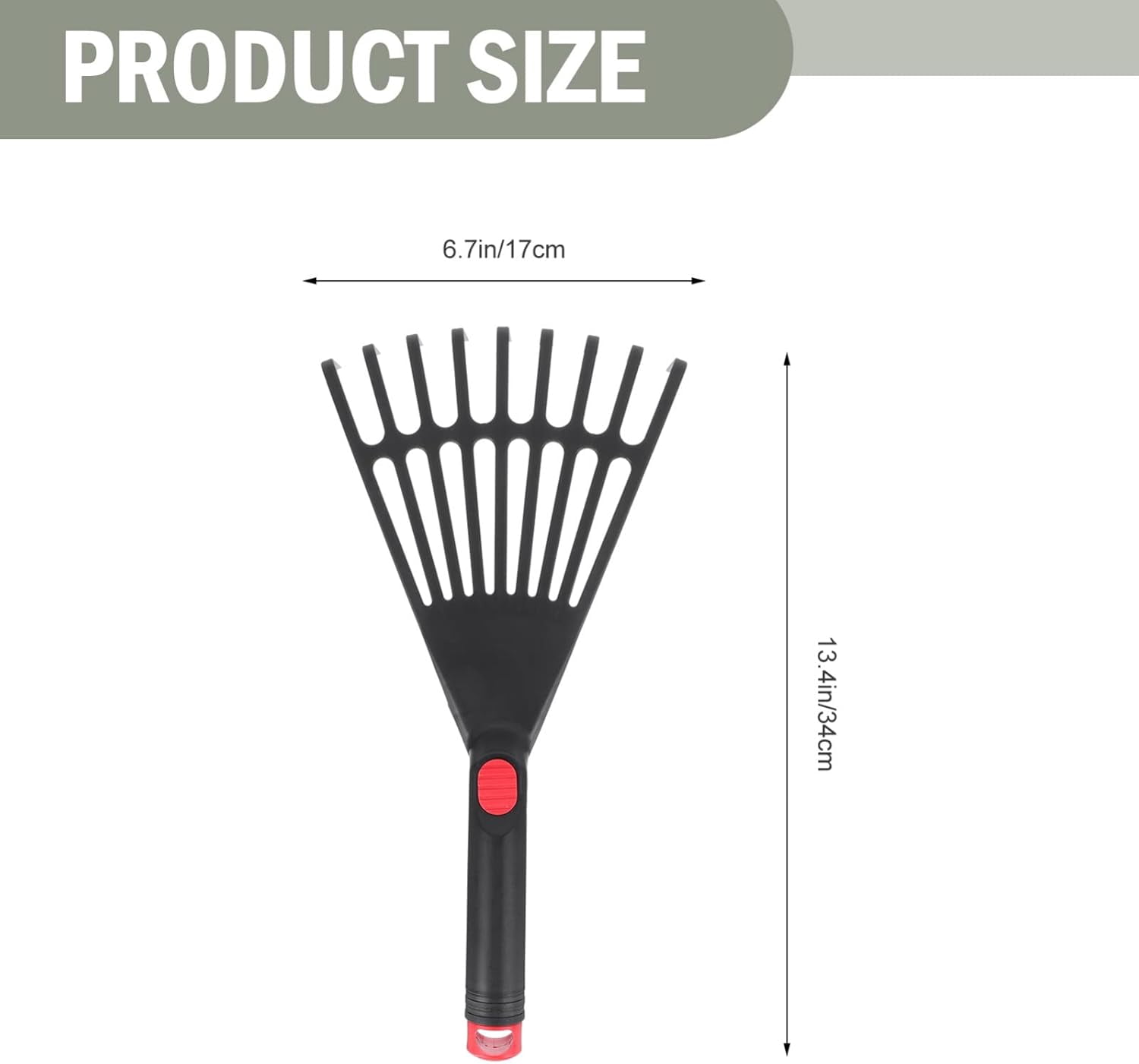 2-piece garden rake set for leaves and grass, durable plastic weeding hand tool, used for soil loosening and yard and farm garden cleaning