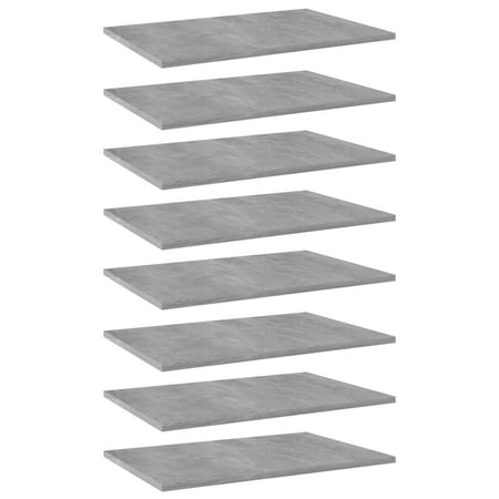 

Bookshelf Boards 8 pcs Concrete Gray 23.6 x15.7 x0.6 Engineered Wood Shelving