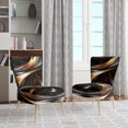 thumbnail image 2 of Designart "Gold Grey Abstract modern Reflections" Chaise d'Appoint Moderne Rembourrée - Fauteuil Moderne pour Salon, 2 of 7