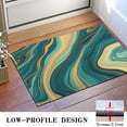 thumbnail image 3 of Teal Gold Wave Marble Pattern Door Rugs,Washable Non Slip Door Mats Indoor,Decorative Door Mats,Entry Mat Indoor for Entrance,Bedroom,Kitchen,Bathroom,16"x24", 3 of 6
