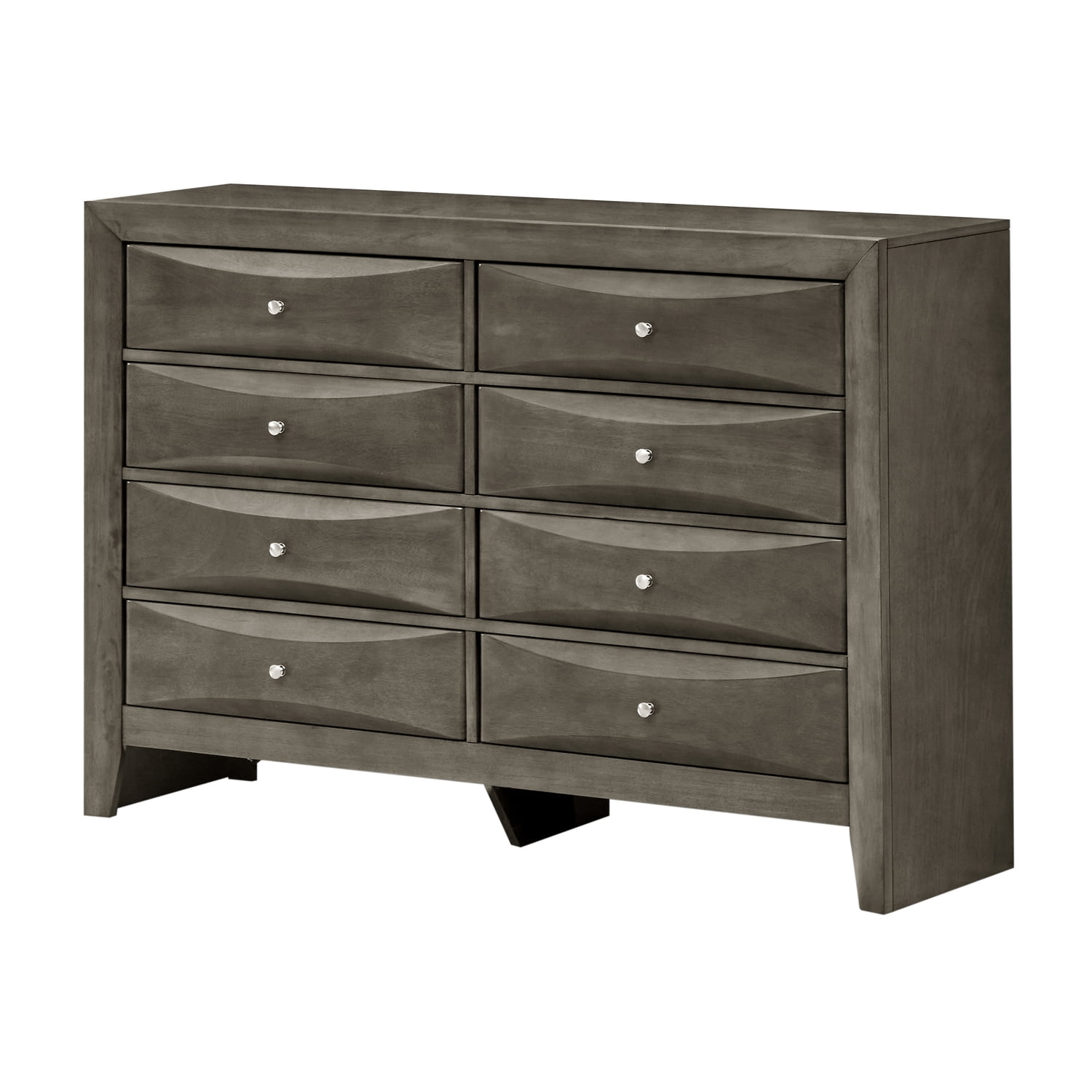 Glory Furniture Marilla 8-Drawers Bedroom Dresser in Gray