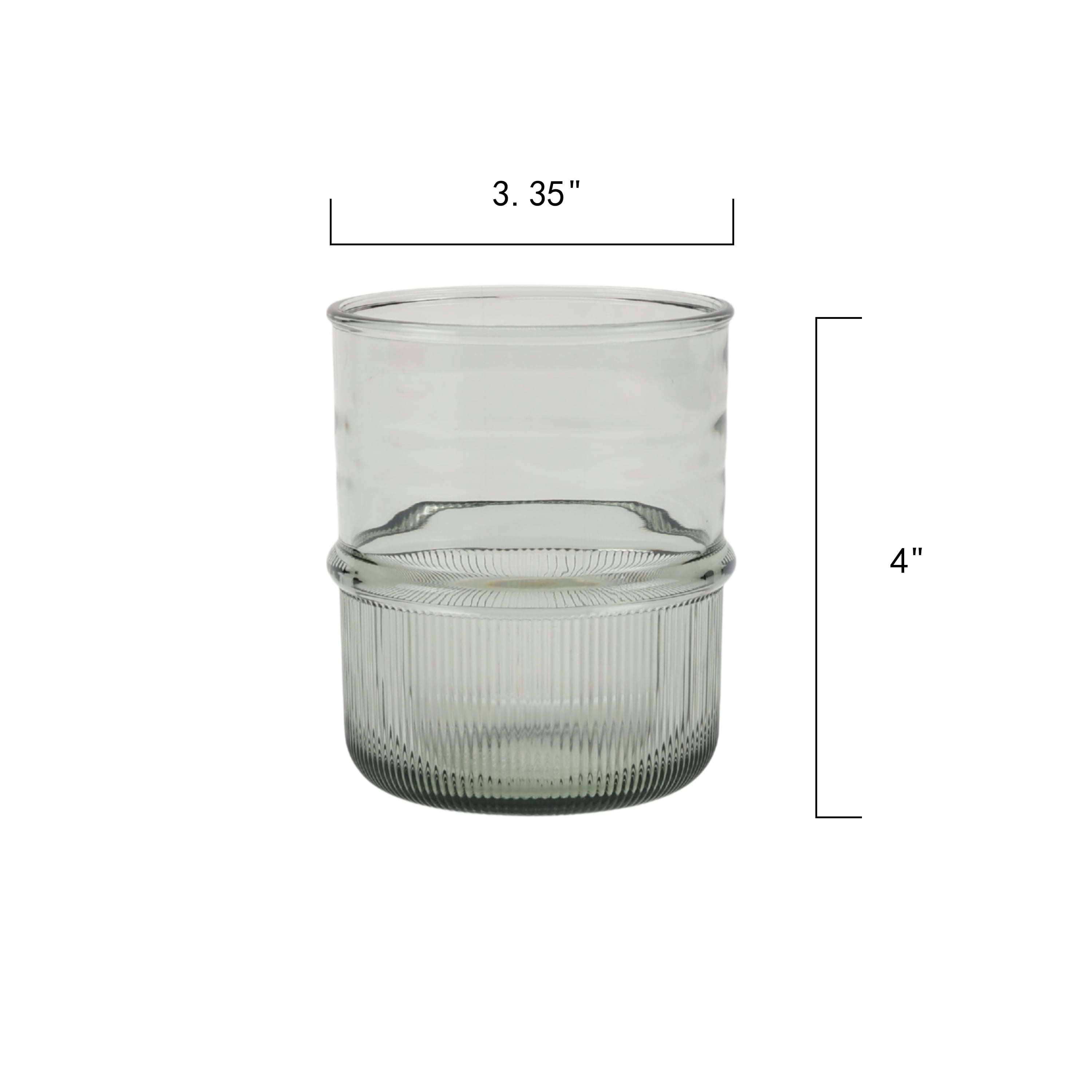 Better Homes and Gardens 14-Ounce Green Tritan Ribbed Short Tumbler