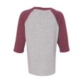 thumbnail image 3 of RABBIT SKINS Toddler Fine Jersey Raglan 3/4 Sleeve Baseball Tee, Vintage Heather/Vintage Burgundy, 2T, 3 of 3