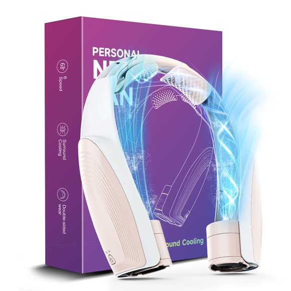 Ventilador de cuello Slientspin AI portátil con refrigeración de 360°, 6 velocidades, 8000 mAh