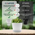 thumbnail image 4 of Campior Plastic Plant Pots with Drainage, Stackable Design for Indoor/Outdoor Use, Pack of 10, White, 4 of 5