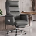 thumbnail image 4 of Cushion Swivel Office Chair Leather Waiting Ergonomic Nordic Armchairs Working Foot Rest Cadeira Presidente Office Furniture My Lux Decor Round, 4 of 25