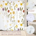 thumbnail image 3 of Dznils White No Hook Fabric Shower Curtain with Snap-in Liner, 72" x 74", Yellow Floral Patterned, 3 of 12