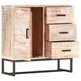 thumbnail image 3 of vidaXL Sideboard White 28.7"x11.8"x29.5" Solid Acacia Wood, 3 of 10