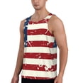 thumbnail image 2 of Gukieu Vintage American Flag Print Men's Quick Dry Fitness Vest, Round Neck Sleeveless Fitness Bodybuilding Top-4X-Large, 2 of 7