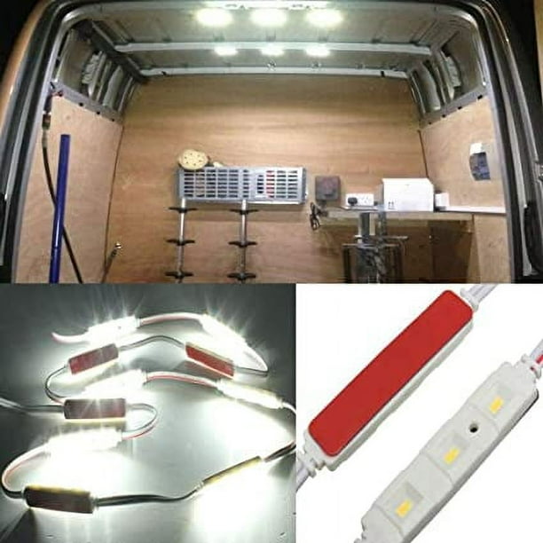 Kit de luces interiores ultrabrillantes de 40 LED para coche, camión, caravana, luz de techo (CC 12 V, blanco)