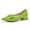 Green, variant on Women Fashion Pointed Closed Toe Block Low Heel Pumps Slip On Flats Shoes Office Daily Shopping Size 6.5 Yellow