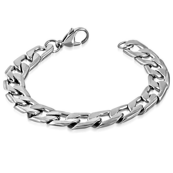 Stainless Steel Silver-Tone Classic Curb Link Chain Bracelet, 8.5"