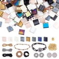 thumbnail image 1 of DIY Kit de Fabrication de Bracelet en Cordon Incluant Perles de Rocaille en Verre Cuir de Vachette Cordon Tige en Alliage & Boutons en Résine Fil en Polyester Ciré Couleur Mixte Cordon : 19m/boîte, 1 of 6