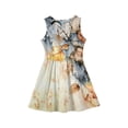 thumbnail image 4 of LTTVQM Dresses for Girls 11-12 Casual Floral Sundresses Cute Sleeveless Midi Dress Fashion Crewneck Spring Dresses Orange 11-12 Years, 4 of 4