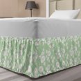 thumbnail image 1 of Vine Bed Skirt, Silhouette Morning Glory Species Flower Pattern Gardening Art Theme, Elastic Bedskirt Dust Ruffle Wrap Around for Bedding Decor, 4 Sizes, Pale Green Mustard, by Ambesonne, 1 of 2