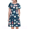 thumbnail image 1 of Vsdgher Robe Dentaire pour Femmes Été 2025 Décontractée Midi Maxi Légère à Manches Courtes à Col Rond Robe de Plage, 1 of 6