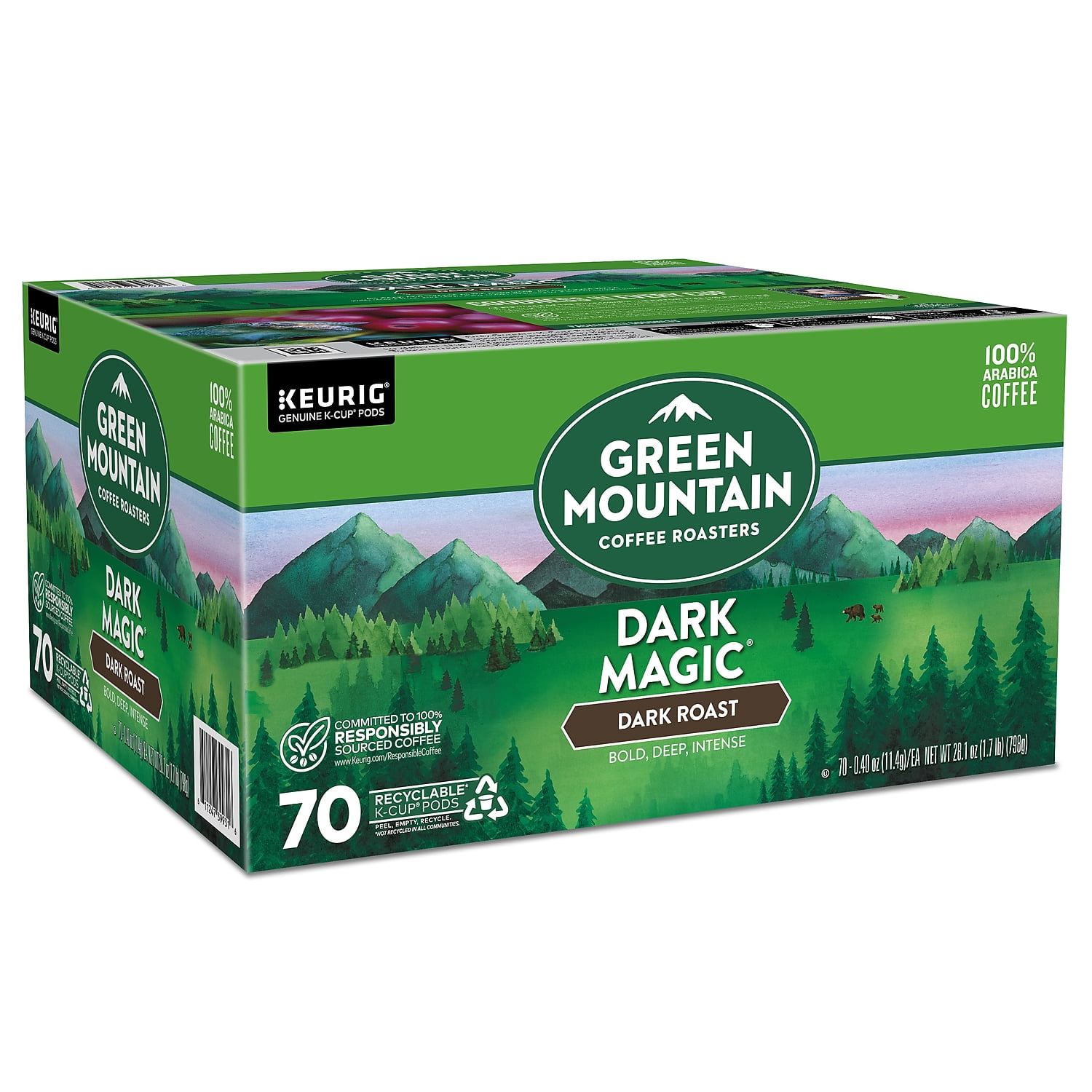 Green Mountain Dark Magic Coffee Keurig K-Cup Pods Dark Roast 70/Box (5000373740)