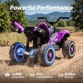 thumbnail image 5 of Hikiddo 24V ATV Kids 4 Wheeler, Spider Electric Four Wheeler for Kids Ride on Toy, 16" Extended Seat - Purple, 5 of 9
