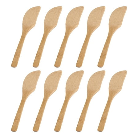 WINOMO 10 Pcs Khaki Wooden Butter Spreaders and Dumpling Filling Spoon for Kitchen Use Synthetic Material