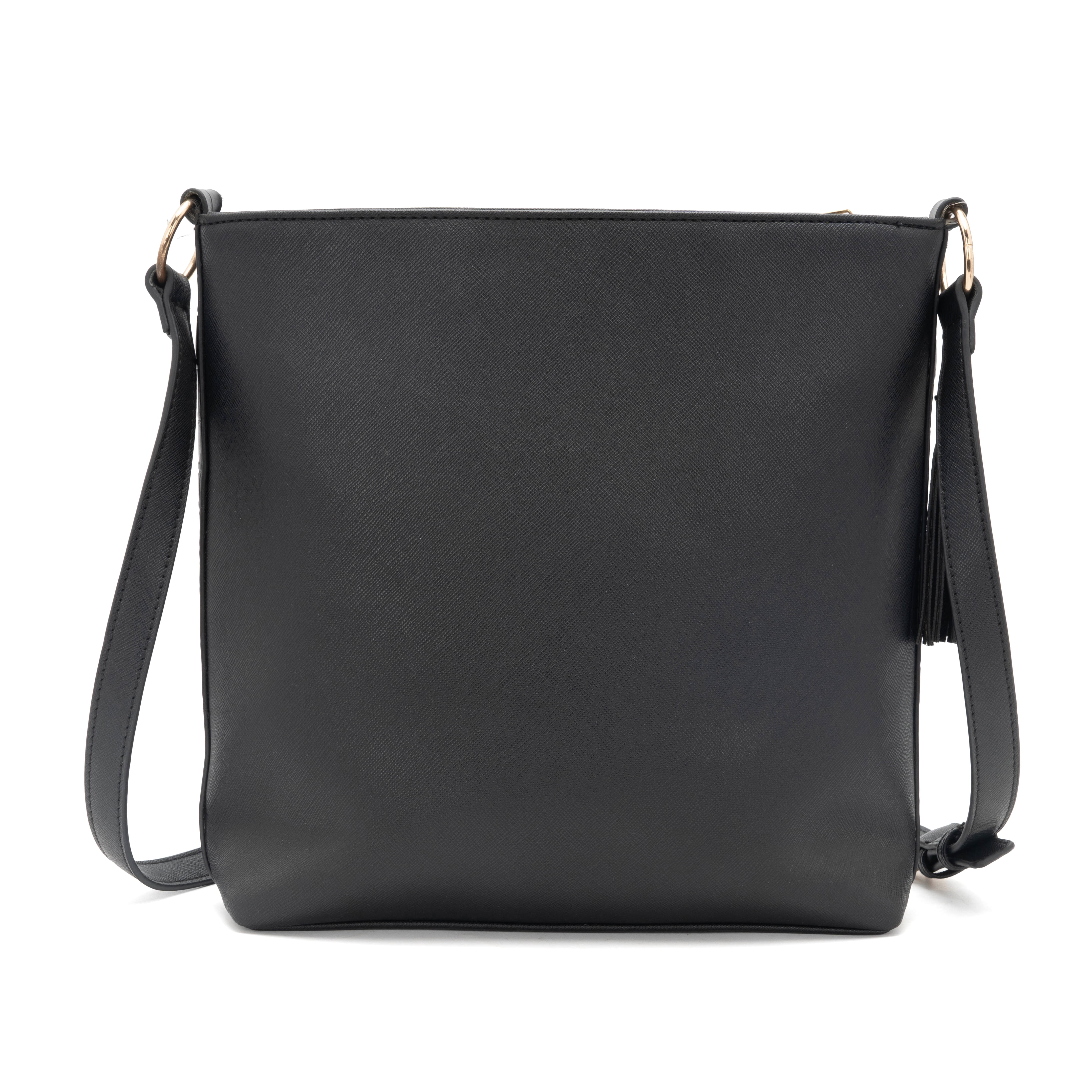 Women Crossbody Bag Black Color Messenger Bag Multi-pocket Shoulder Purse for Commuting Traveling