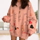 thumbnail image 3 of Qarigey Mujeres Cuello Camiseta Estampado Top Primavera Otoño Manga Larga Camisa Suelta M Prendas para la parte del cuerpo rosado XXL, 3 of 8