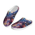 thumbnail image 2 of Balery Taxi Colorful Town Pattern Women's Fuzzy Memory Foam Slippers Fluffy Winter House Shoes Indoor and Outdoor-35/36, 2 of 7