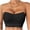 Black, variant on Womens Everyday Bras Solid Ribbed Back Wirefree Detachable Straps Bandeau Ladies Bras