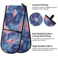 thumbnail image 4 of Dailycode Double Sided Oven Mitt with Loop Heat Resistant Kitchen Long Potholders 7" x 35" Ufo on Sky, 4 of 6