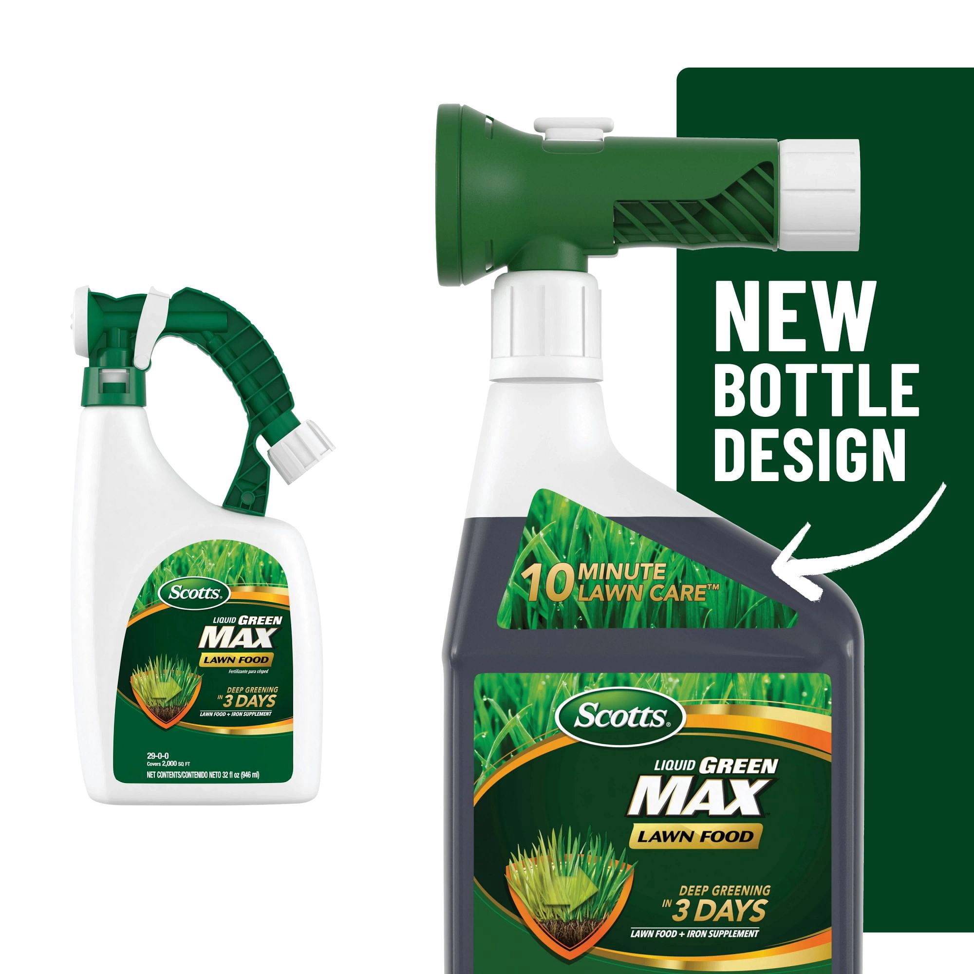 Scotts Liquid Green Max Lawn Food, Lawn Fertilizer, For Any Grass Type, 29-0-0, 32 fl. oz.