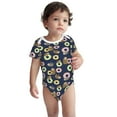 thumbnail image 3 of Daiia Sloth with Donuts Printed Unisex-Baby Short Sleeve Onesies Bodysuits Baby Climbing Clothes Soft and Comfortable Romper with Expandable Shoulder Design-18 Months, 3 of 8
