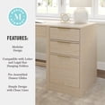 thumbnail image 6 of Martha Stewart Home Office Modular 3 Drawer File Cabinet in Light Natural with Brushed Gold Hardware, 6 of 12