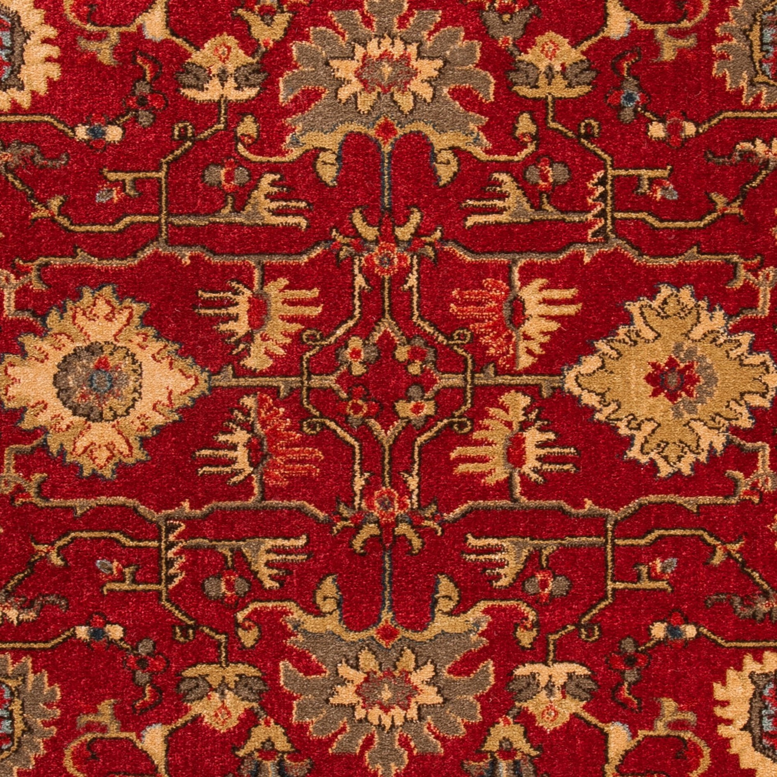 SAFAVIEH Mahal Bentley Floral Bordered Area Rug, Red/Beige, 4' x 5'7"