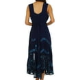 thumbnail image 2 of Sakkas Anastasia Batik Corset Style Dress - Navy / Turquoise - 1X/2X, 2 of 6